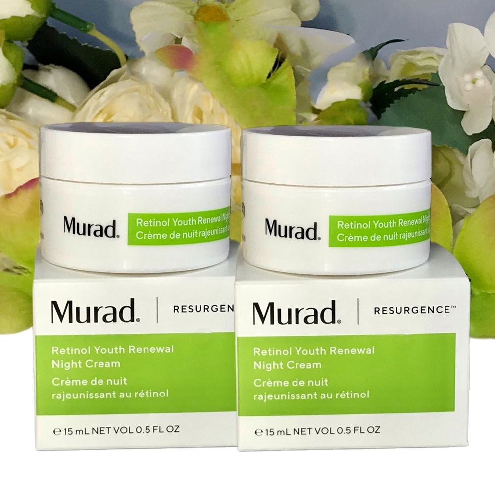 2x Murad Retinol Youth Resurgence Renewal Night Cream DUO Travel Size 15mL *NEW!